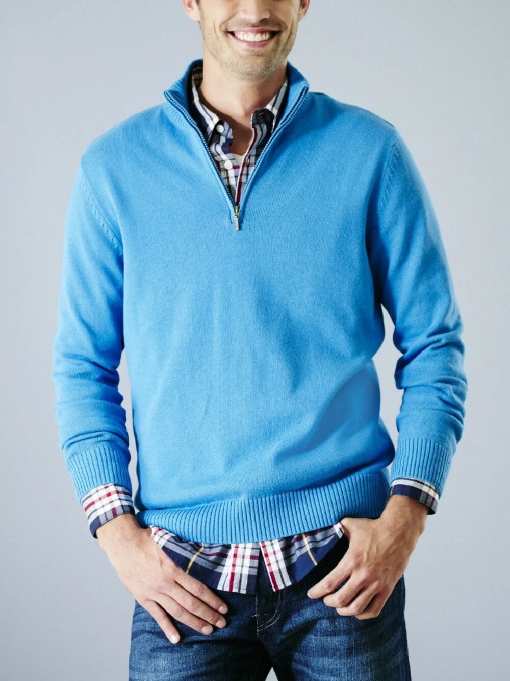 Sun River Mens Solid Color Woven Sweater, size L
